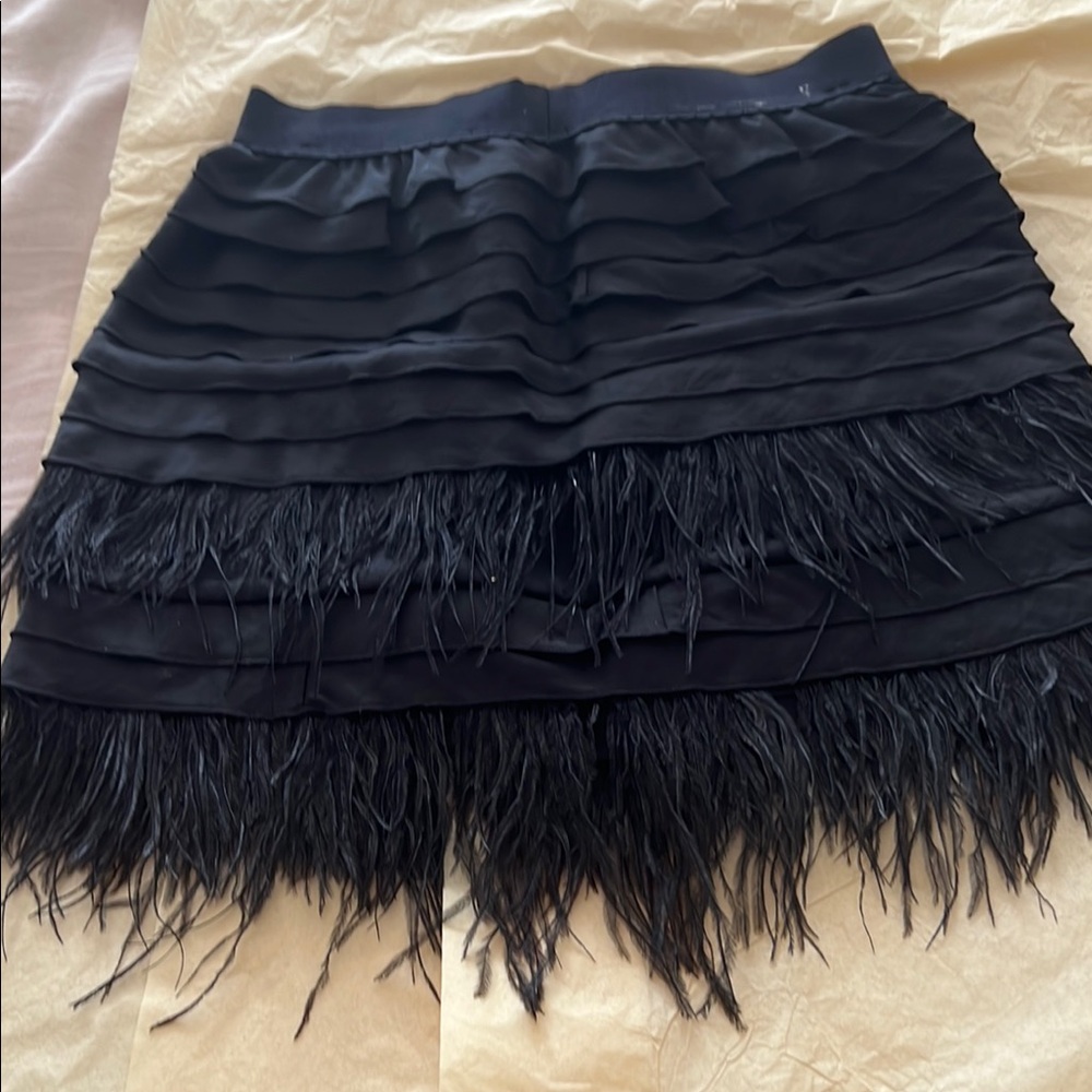BCBGMaxAzria Black Ruffled Mini Skirt Cocktail
